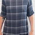 Selling: Round neck check top.  