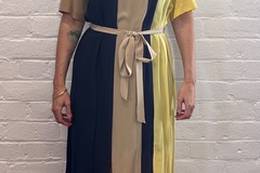 Selling: Yellow and Navy stripe split tie dress