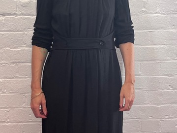 Selling: Black long sleeve belted waist detail dress