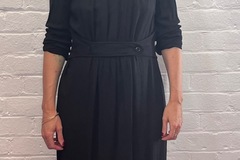 Selling: Black long sleeve belted waist detail dress