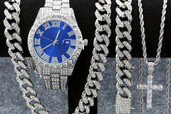 Comprar ahora: 40Pcs/Sets Luxury Men's Watch Necklace Bracelet Set