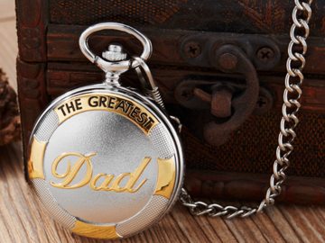 Buy Now: 25 Pcs Silver DAD Quartz Pocket Watch Father's Day Best Gift