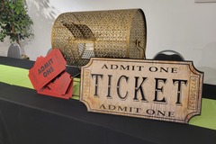 Renting out with online payment: Brass Raffle Drum and Ticket Decor