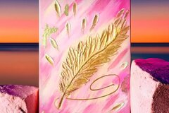 Productos: Obra de arte Pluma Dorada