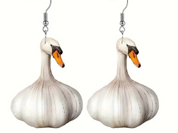 Buy Now: 100PAIRS New Funny Creative Garlic Duck Earrings