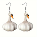 Comprar ahora: 100PAIRS New Funny Creative Garlic Duck Earrings