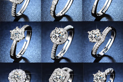 Buy Now: 100pcs  Couple's zircon open wedding rings