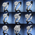 Comprar ahora: 100pcs  Couple's zircon open wedding rings