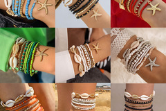Buy Now: 30SETS Bohemian beach shell beaded braided bracelet