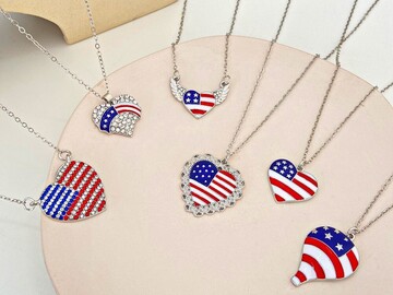 Buy Now: 100pcs Independence Day Flag Pendant Necklace