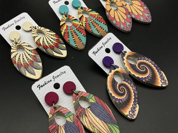 Buy Now: 100 pairs of wooden earrings