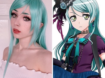 Selling with online payment: Pale Teal Wavy Wig