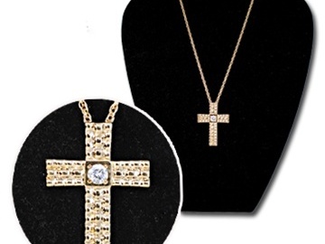 Comprar ahora: 25 pcs-Large Cross with Red CZ on 20" chain-$3 pcs