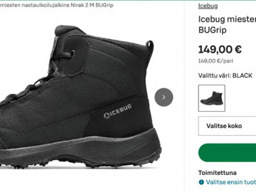 Myydään: Icebug men's studded ski boots, size 42