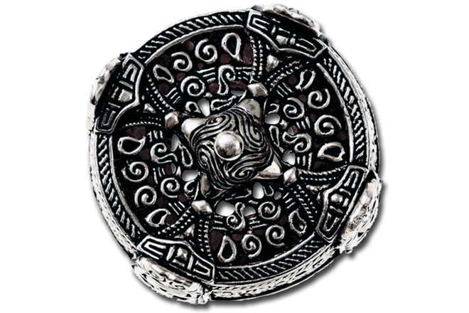 Große Dosenfibel Gotland, versilbert (D-A-CH)
