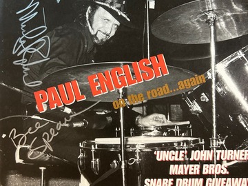 Selling with online payment: Autographed Paul English copy of Classic Drummer