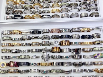 Buy Now: 100PCS Mixed fashion titanium steel men's rings