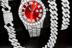 Comprar ahora: 10 Sets/30 Pieces Luxury Men's Watch Necklace Bracelet Set