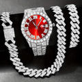 Buy Now: 10 Sets/30 Pieces Luxury Men's Watch Necklace Bracelet Set