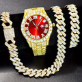 Comprar ahora: 10 Sets/30 Pieces Luxury Business Men's Watch Necklace Bracelet S