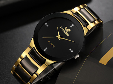 Comprar ahora: 20 Pieces ORLANDO Brand Men's Luxury Cool Black Gold Watch