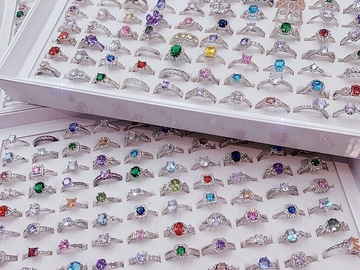Comprar ahora: 100 Fashion light luxury colorful rings