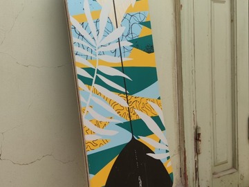Selling with online payment: Colorful Graphic Longboard Skateboard in Good Condition