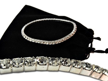 Comprar ahora: 30-Swarovski Rhinestone Bracelets-Crystal/Silvertone-$2.99 ea