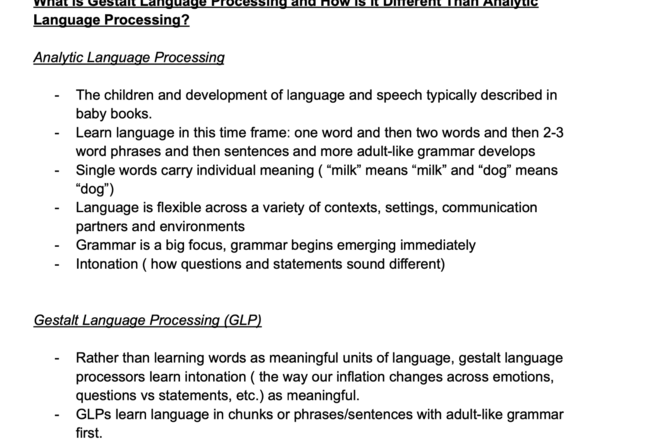 Gestalt Language Processing Activities and Scripts - SLP2SLP