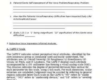 Digital Resource: Voice/Respiratory Evaluation/Assessment/Analysis Template