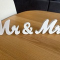 Selling: Mr and Mrs - white wooden sign for wishing well or gift table 