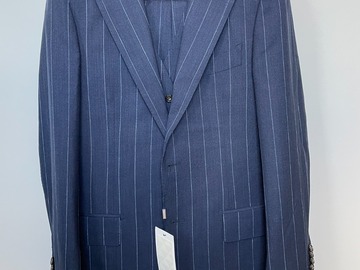 Selling with online payment: [EU] NWT Suitsupply mid blue striped 3pc suit, size 36R