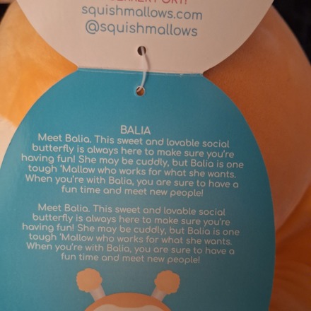 RARE Squishmallow MISPRINT Label