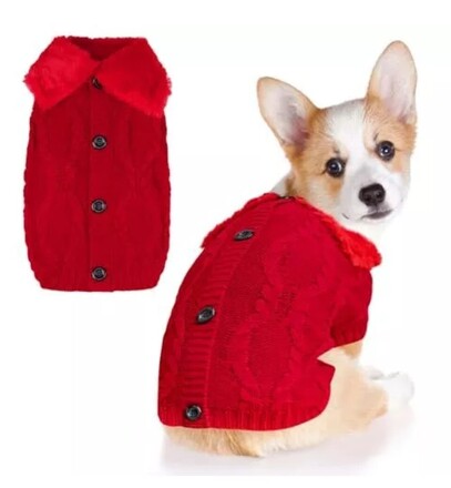 KOOLTAIL Dog Sweater Knit Turtleneck Cold Weather Extra Fleece Do
