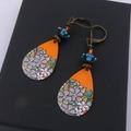 Vente au détail: Boucles d'oreilles impressions sur métal, perles verre filé