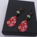 Vente au détail: Boucles d'oreilles impressions sur métal, perles verre