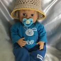 Vente au détail: Bob - panama au crochet ,coton 100%, couleurs beige ,pour bébé 3-