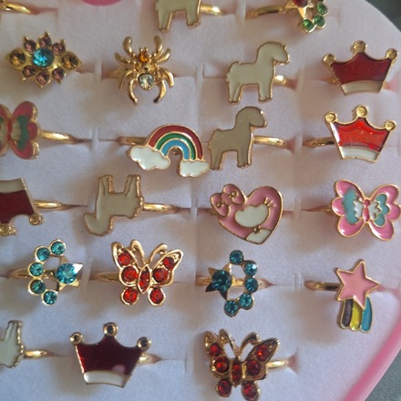 12x 36pc Adjustable Kids Party Rings w/ display 