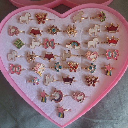 36 Character Rings w/ Heart Display