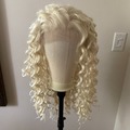 Selling with online payment: WigisFashion Platinum Blonde Spiral Curl Lacefront Wig