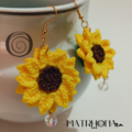 Productos: Aretes de girasol tejidos