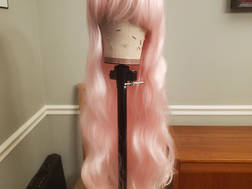 Selling with online payment: Long Pink Curly Wig
