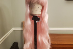 Selling with online payment: Long Pink Curly Wig