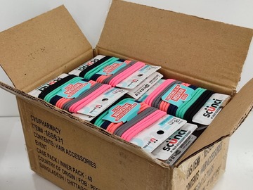 Bulk Lots: 48pc Scunci Elastic Hair Bands Hairties Neon Colors 18 bands