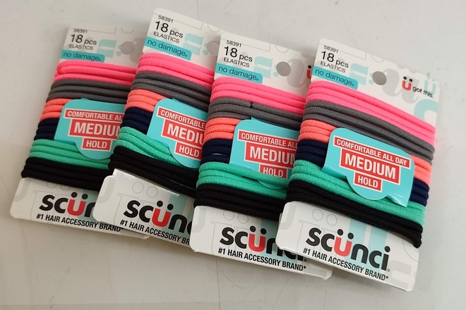 48pc Scunci Elastic Hair Bands Hairties Neon Colors 18 bands