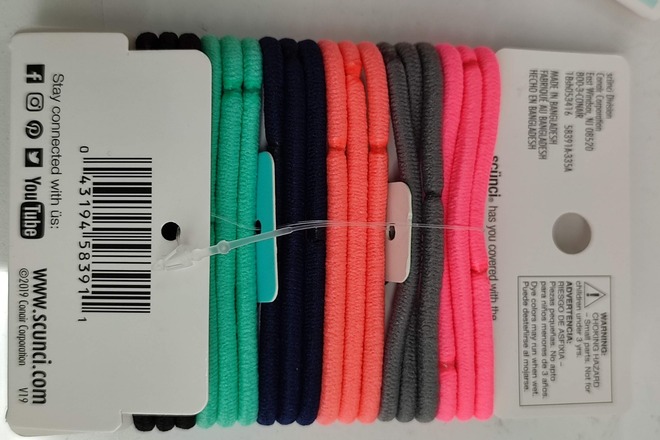 48pc Scunci Elastic Hair Bands Hairties Neon Colors 18 bands
