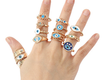 Bulk Lots: 100pcs Devil's Eye Fashion Retro Personalized Rings