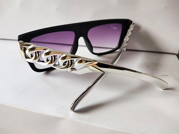 Bulk Lots: 50 pairs of men's hip-hop exaggerated punk gold glasses