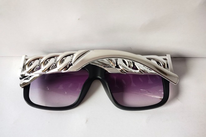 50 pairs of men's hip-hop exaggerated punk gold glasses