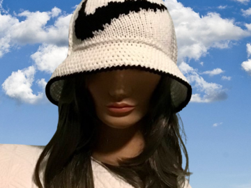 Vente au détail: Bob panama au crochet fait main,acrylique,pour femme,homme 